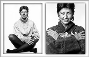 Two photographs of Joanna McClure, beat poet and writer.