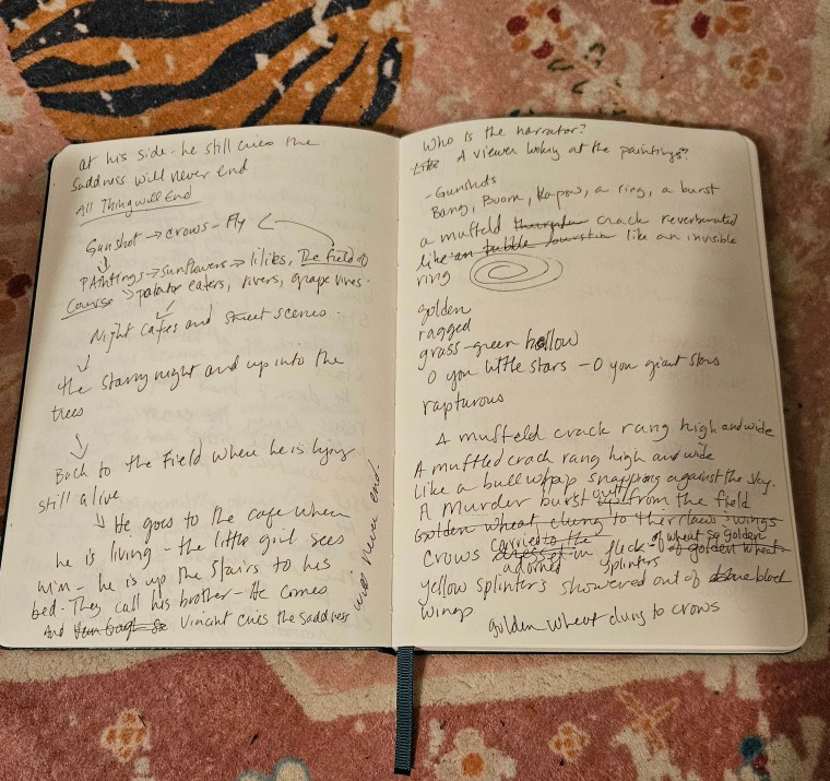 Notebook with text